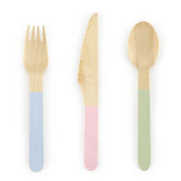Pastel Wooden Cutlery 18pk - The Party Room